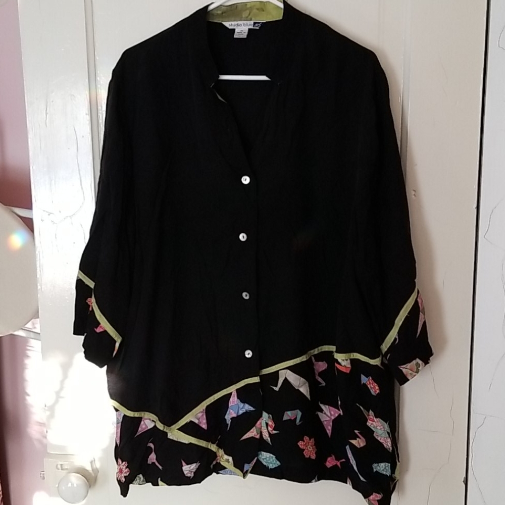 Studio blue silk top
